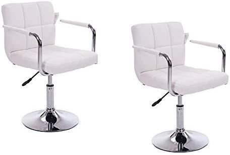 Cherry Tree Furniture White Faux Leather Swivel Chair with Removable Armrests MB42 Style 1 