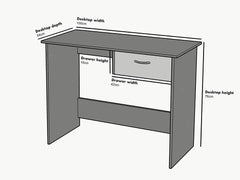 Cherry Tree Furniture MERV Computer Desk Home Office Desk with Drawer Walnut & White Colour