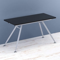 Modern Design 135 x 60 cm Glass Top Desk with Steel Frame, Black