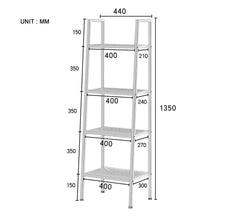 HUBA 4-Tier Shelving Unit Display Stand, White