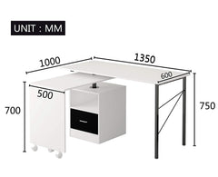 L-Shaped Extending Computer Workstation Corner Desk with Storage, White