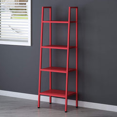 HUBA 4-Tier Shelving Unit Display Stand, Red