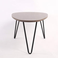 STELLA Walnut Oval Coffee Table with Curved Metal Legs