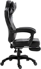 Cherry Tree Furniture High Back Recliner Gaming Chair with Cushion & Retractable Footrest Black & Grey