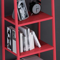 HUBA 4-Tier Shelving Unit Display Stand, Red