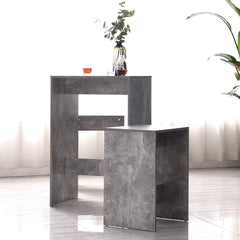 Cherry Tree Furniture NARVIK Grey Concrete Effect High Table & Stools Set, Bar Table Set