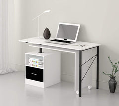 L-Shaped Extending Computer Workstation Corner Desk with Storage, White