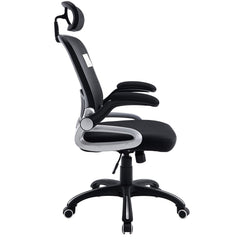 Mesh High Back Extra Padded Swivel Office Chair with Head Support & Adjustable Arms, Black