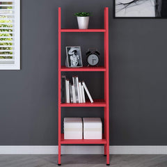 HUBA 4-Tier Shelving Unit Display Stand, Red