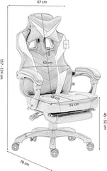 Cherry Tree Furniture High Back Recliner Gaming Chair with Cushion & Retractable Footrest Black & Grey