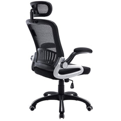 Mesh High Back Extra Padded Swivel Office Chair with Head Support & Adjustable Arms, Black