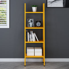 HUBA 4-Tier Shelving Unit Display Stand, Yellow