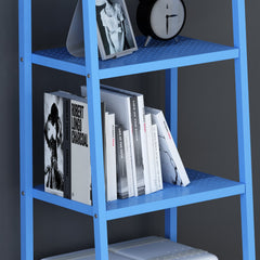 HUBA 4-Tier Shelving Unit Display Stand, Blue