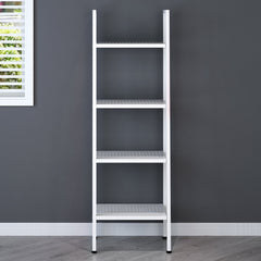 HUBA 4-Tier Shelving Unit Display Stand, White