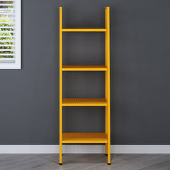 HUBA 4-Tier Shelving Unit Display Stand, Yellow