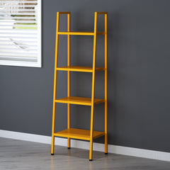 HUBA 4-Tier Shelving Unit Display Stand, Yellow