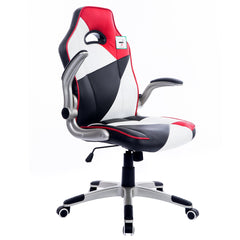 High Back Racing Gaming Sport PU Leather Swivel Office Chair with Folding Arms