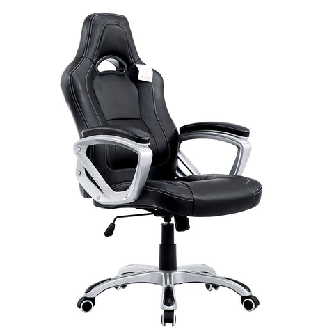 black office gaming racing office desk swivel chair